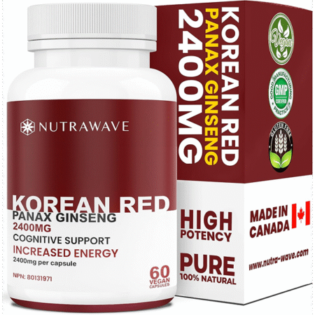 Korean Red Panax Ginseng capsules, Powerful Energy Ginseng Supplement for Men & Women, Cognitive and Immune Support