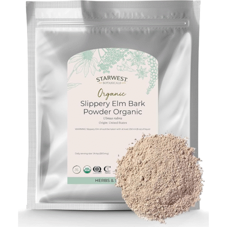 Starwest Botanicals Organic Slippery Elm Bark Powder, 1 lb Bag